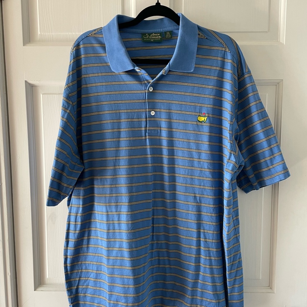 Vintage Master’s Blue Striped Men's Polo Shirt